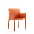 Designed To Furnish Paris Coral Saddle Leather Armchair - Coral - 32.68 x 21.65 x 25.2 in. DE3585648